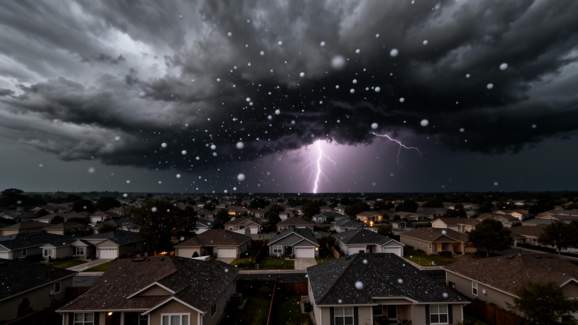 Storm over neighborhood