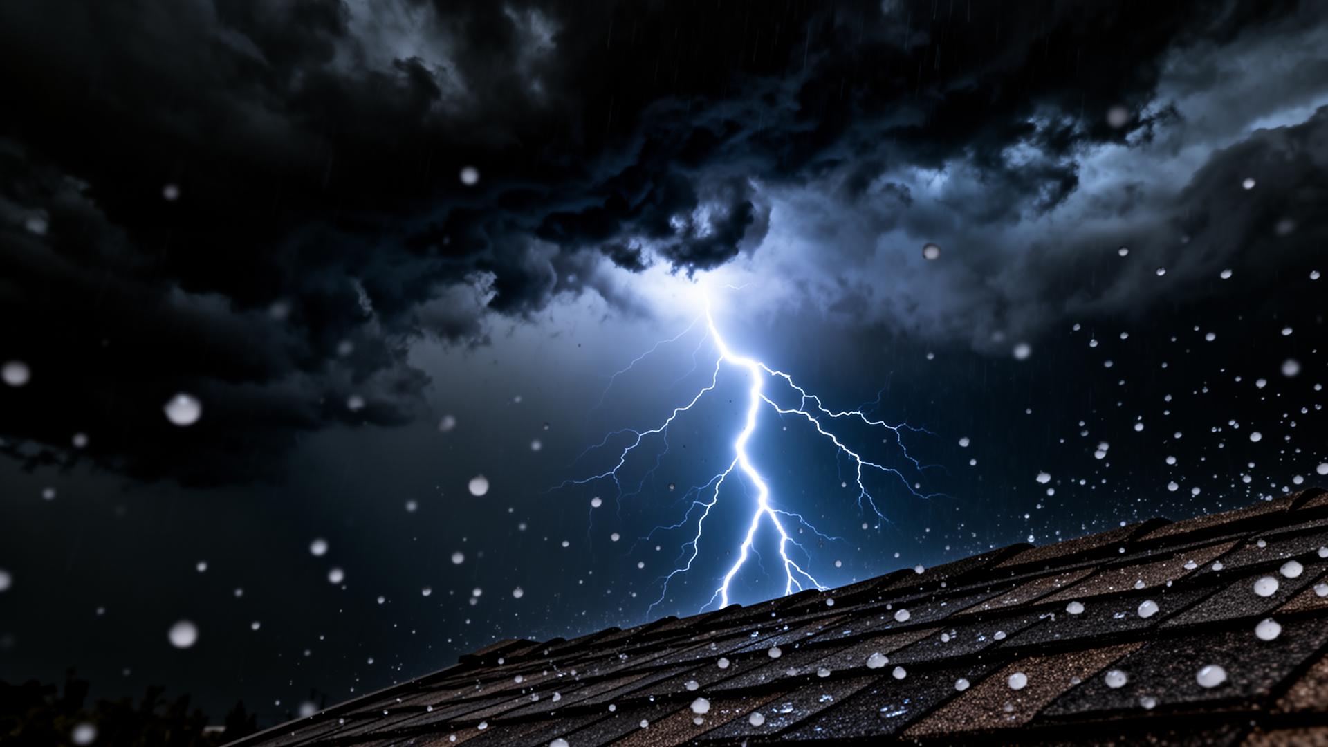 Dramatic storm clouds with lightning